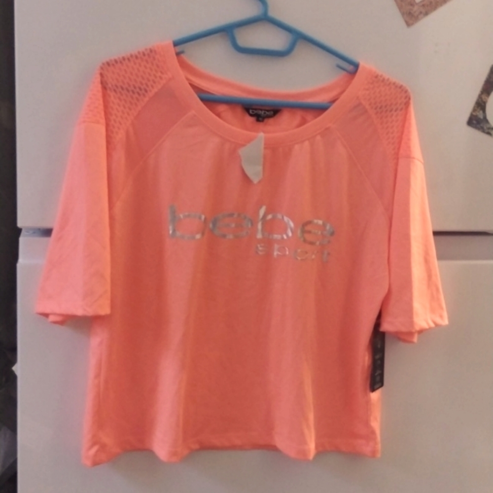 Women's bebe sport Neo Mango Double Mesh tee size M